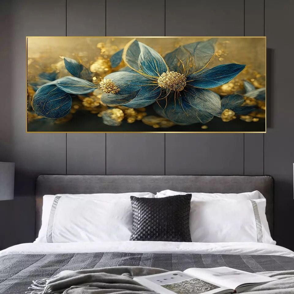 120x50cm Panoramik Kanvas Tuval Tablo Transparan Çiçek Kod: TLH32-K
