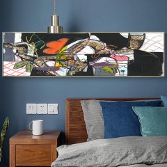 120x50cm Panoramik Kanvas Tuval Tablo Karışık Soyut Kod: P030