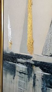 Yağlı Boya Dokulu Kabartmalı Yelken Tablo 90x90cm