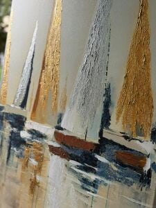 Yağlı Boya Dokulu Kabartmalı Yelken Tablo 90x90cm