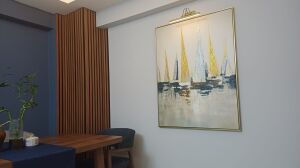 Yağlı Boya Dokulu Kabartmalı Yelken Tablo 90x90cm