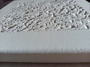 Yağlı Boya Dokulu Kabartmalı Beyaz Soyut İkili Set Tablo 70x70cm