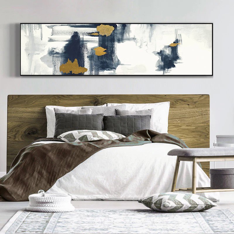 120x50cm Panoramik Kanvas Tuval Tablo Gold Shadow Kod: P038