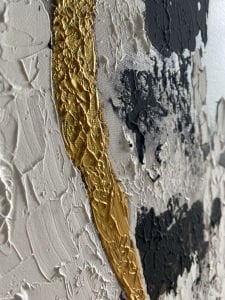 Yağlı Boya Dokulu Kabartmalı Gri Bej Soyut Tablo