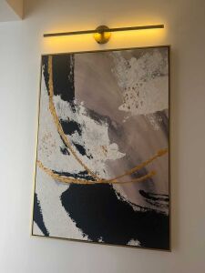 Yağlı Boya Dokulu Kabartmalı Gri Bej Soyut Tablo