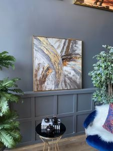 Kanvas Tuval Tablo Altınlı Soyut Kod: LK556-K