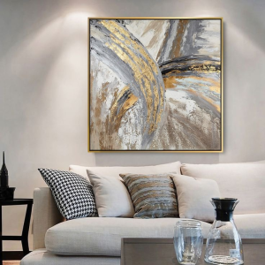 Kanvas Tuval Tablo Altınlı Soyut Kod: LK556-K