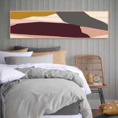 120x50cm Panoramik Kanvas Tuval Tablo Modern Soyut Kod: P041 Altın Metal Çerçeve-