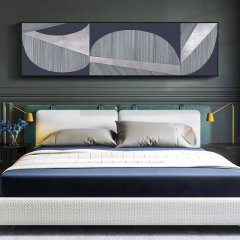 120x50cm Panoramik Kanvas Tuval Tablo Soğuk Soyut Kod: P043 Altın Metal Çerçeve-