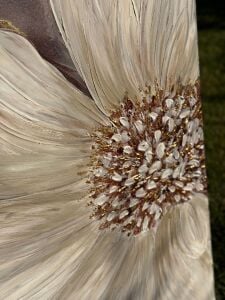 Yağlı Boya Dokulu Kabartmalı Altınlı Zarif Çiçek Tablo