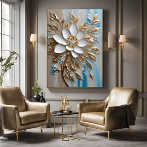 Kanvas Tuval Tablo Golden Flower Kod: EYL67