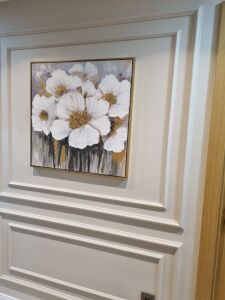 Yağlı Boya Dokulu Kabartmalı Çiçek Tablo 100x120cm