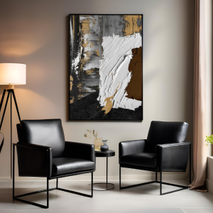 Yağlı Boya Dokulu Kabartmalı Soyut Katmanlar Tablo