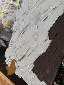 Yağlı Boya Dokulu Kabartmalı Soyut Katmanlar Tablo