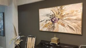 Kanvas Tuval Tablo Pembe Soyut Desenler Kod: K730