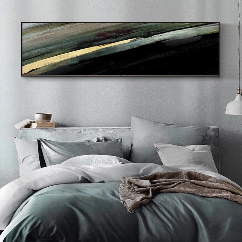 120x50cm Panoramik Kanvas Tuval Tablo Gold Detay Kod: P059