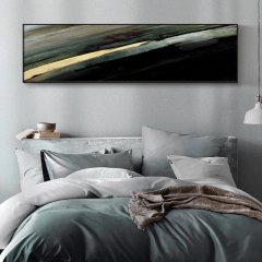 120x50cm Panoramik Kanvas Tuval Tablo Gold Detay Kod: P059 Altın Metal Çerçeve-