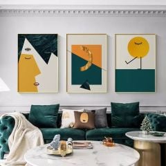 Üçlü Kanvas Tuval Tablo Seti Cute Abstract Kod: TL31001-K