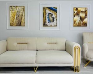 Üçlü Kanvas Tuval Tablo Seti Epoksi ve Tüyler Kod: LK399-K