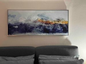 120x50cm Panoramik Kanvas Tuval Tablo Puslu Dağ Kod: P066