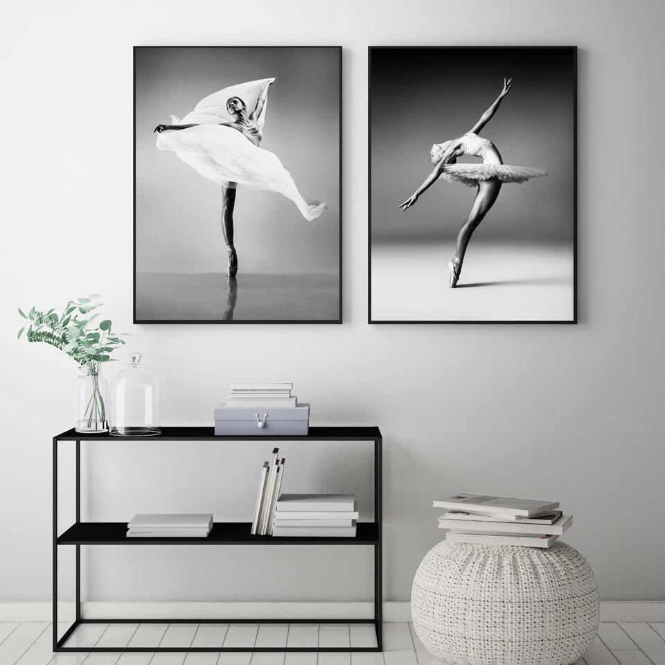 İkili Kanvas Tuval Tablo Ballerina Aesthetic Kod: A905-K