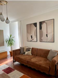 İkili Kanvas Tuval Tablo Modern Bej Soyut Kod: LK460-K