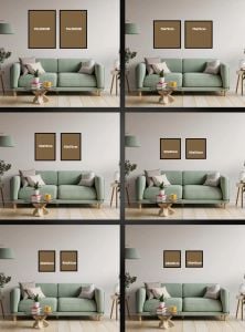 İkili Kanvas Tuval Tablo Soyut Mermer Kod: K5152-S