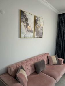 İkili Kanvas Tuval Tablo Soyut Mermer Kod: K5152-S