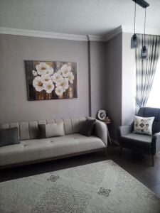 Yağlı Boya Dokulu Kabartmalı Beyaz Çiçekler Tablo