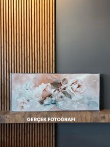 120x50cm Panoramik Kanvas Tuval Tablo Soft Güller Kod: TLH87-K