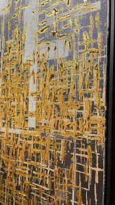 50x120cm İkili Yağlı Boya Dokulu Kabartmalı Tablo