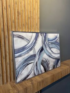 Kanvas Tuval Tablo Buz Mavi Soyut Kod: LK299-K