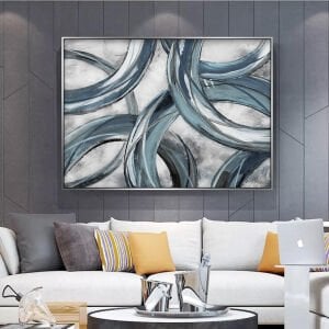 Kanvas Tuval Tablo Buz Mavi Soyut Kod: LK299-K