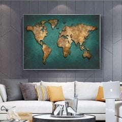 Kanvas Tuval Tablo Dünya Haritası KOD: YN-004