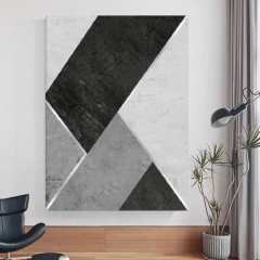 Kanvas Tuval Tablo Modern Siyah Kod: K283 90x90cm Kanvas Tablo - Altın Metal Çerçeve-