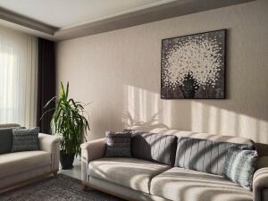 Yağlı Boya Dokulu Vazoda Beyaz Çiçekler Tablosu 90x90cm