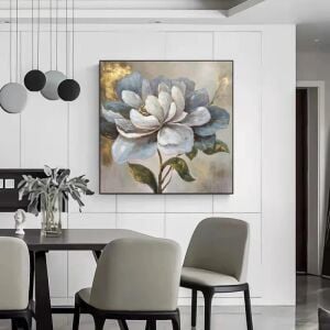 Kanvas Tuval Tablo Gold Detaylı Çiçek Kod: EYL01