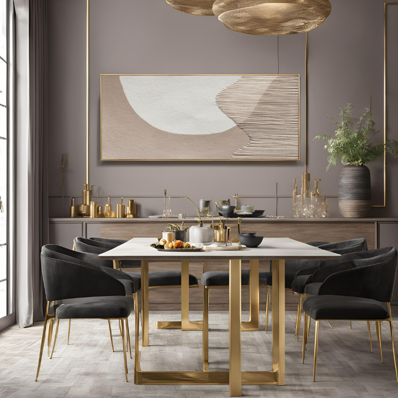 120x50cm Panoramik Kanvas Tuval Tablo Soyut Bej Kod: PT001