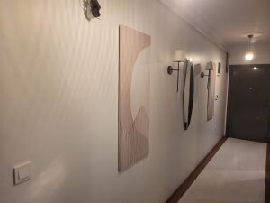 120x50cm Panoramik Kanvas Tuval Tablo Soyut Bej Kod: PT001