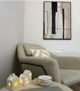 Kanvas Tuval Tablo Soyut Krem Kod: CTN61-K