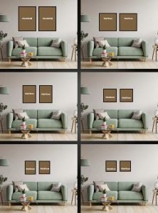 İkili Kanvas Tuval Tablo Abstract Blue Kod: EYL02