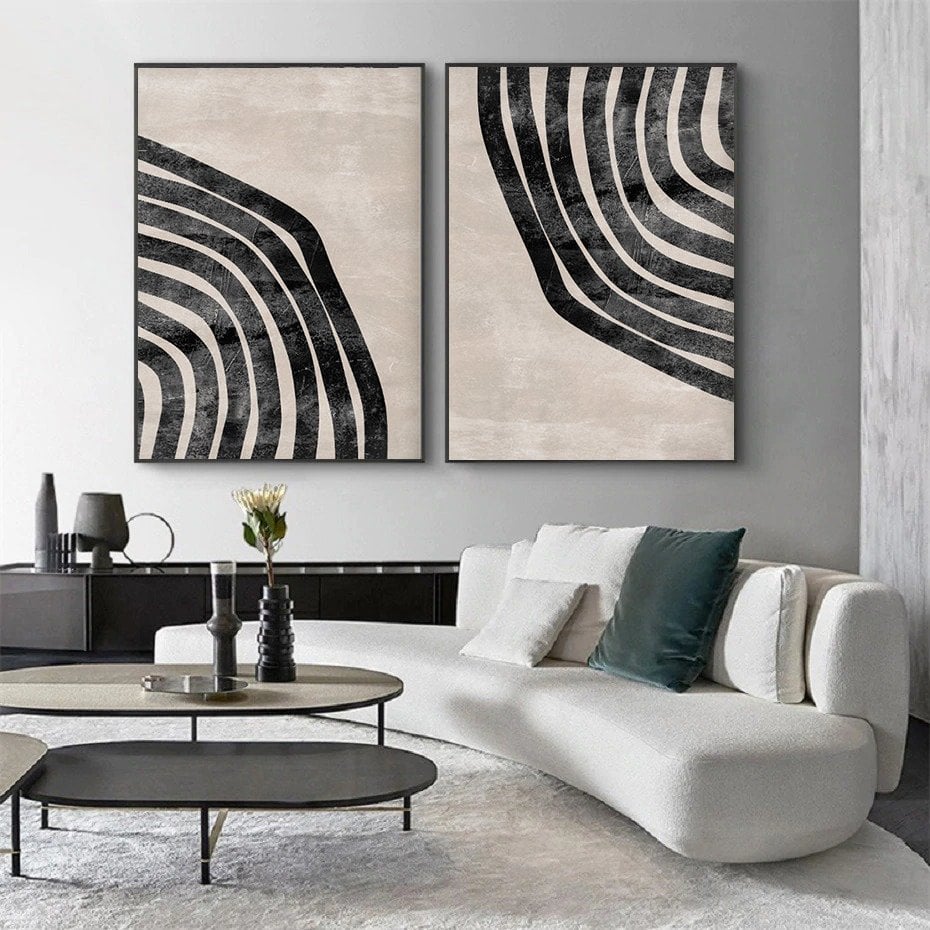 İkili Kanvas Tablo Seti Abstract Line KOD: A37-K