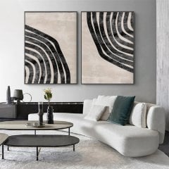 İkili Kanvas Tablo Seti Abstract Line KOD: A37-K