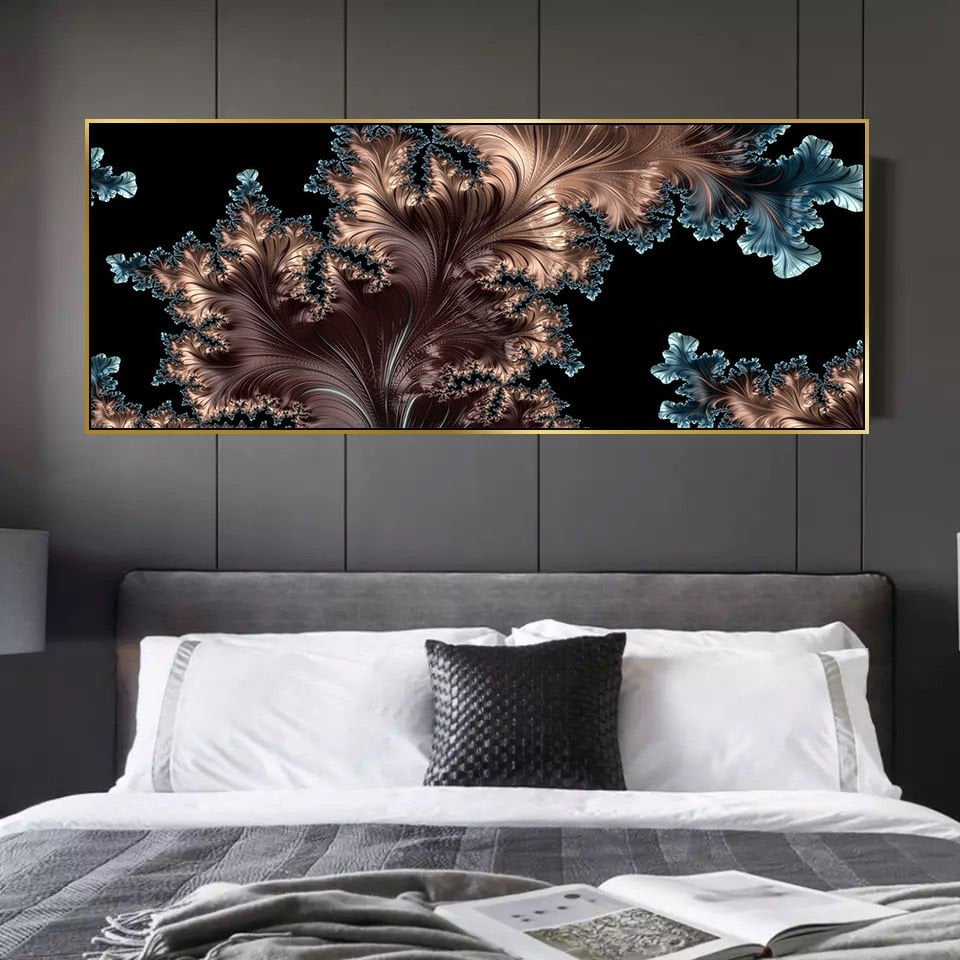 Panoramik Kanvas Tuval Tablo Bronz&Mavi Kod: LK288-K