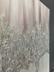 Yağlı Boya Dokulu Kabartmalı Gümüş Pudra İkili Tablo