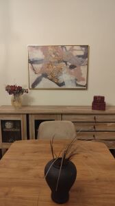 Kanvas Tuval Tablo Krem Ton Soyut Kod: S772-K