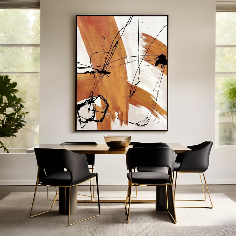 Kanvas Tuval Tablo Turuncu Soyut Kod: EYL114