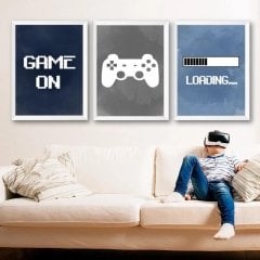 Çocuklara Özel 30x40cm Üçlü Kanvas Tablo Seti Gamer Kod: NSN102