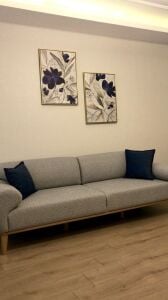 İkili Kanvas Tuval Tablo Soyut Çiçekler CTN98-K