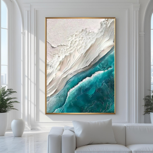 Yağlı Boya Dokulu Kabartmalı Okyanus Tablo